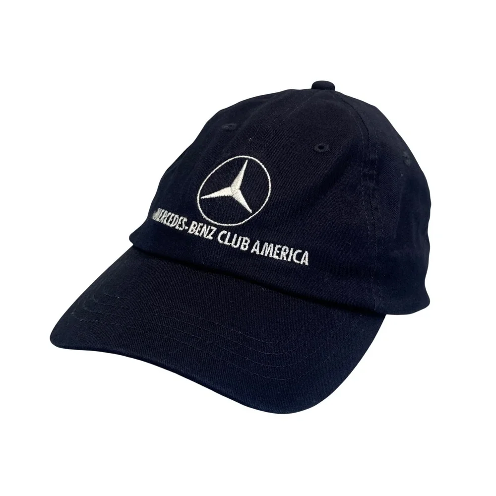 Lands End Mercedes-Benz Club America Hat Navy Blue Cotton Logo Baseball Cap OSFA